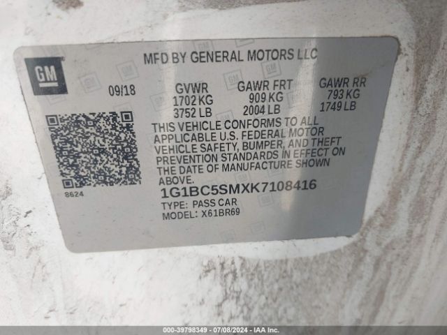 1G1BC5SMXK7108416 Chevrolet CRUZE LS
