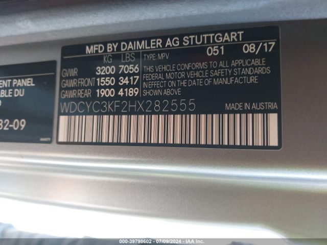 WDCYC3KF2HX282555 Mercedes-Benz G 550 4matic