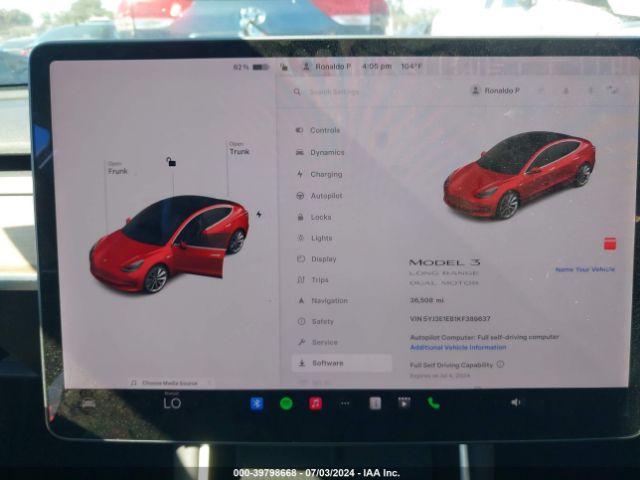 5YJ3E1EB1KF389637 Tesla Model 3 Long Range/performance