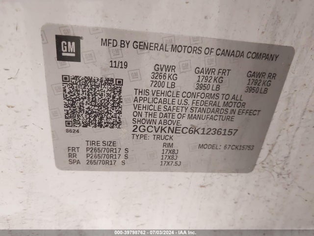 Chevrolet Silverado 1500 Ld Wt 2019 2GCVKNEC6K1236157 Image 9
