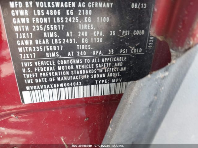 WVGAV3AX8EW004042 Volkswagen TIGUAN SE