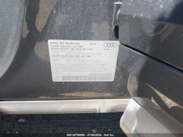 WA1BNAFY3K2044802 Audi Q5 45 Premium