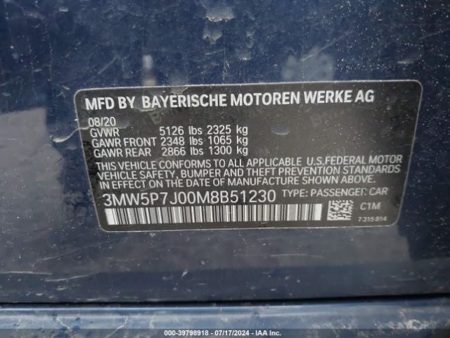 3MW5P7J00M8B51230 BMW 3 Series 330e