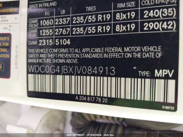 WDC0G4JBXJV084913 Mercedes-Benz GLC 300
