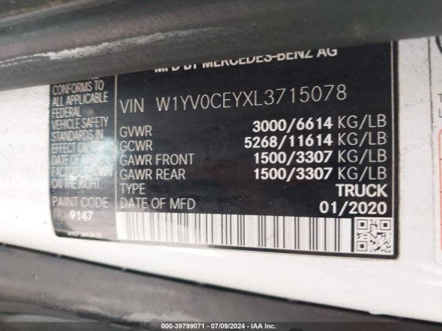 W1YV0CEYXL3715078 Mercedes-Benz Metris