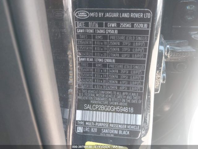 SALCP2BG0GH594818 Land Rover Discovery Sport Se