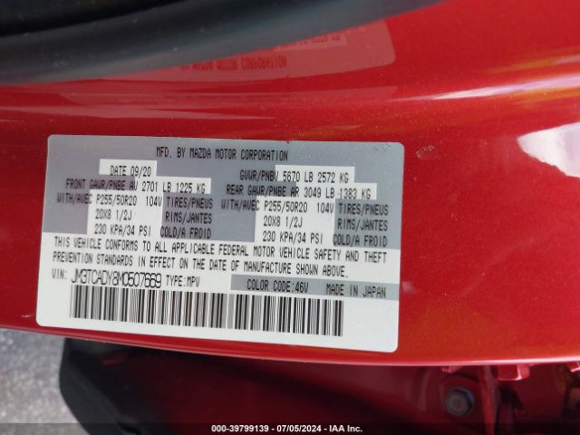 JM3TCADY8M0507669 Mazda Cx-9 Grand Touring