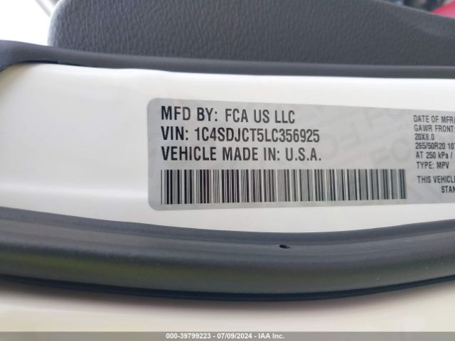1C4SDJCT5LC356925 Dodge Durango R/t Awd