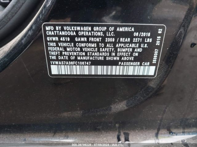 1VWAS7A36FC106747 Volkswagen Passat 1.8t Limited Edition