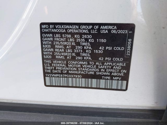 1V2VMPE87PC037930 Volkswagen Id.4 Pro/pro S