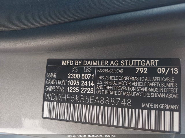 WDDHF5KB5EA888748 Mercedes-Benz E 350