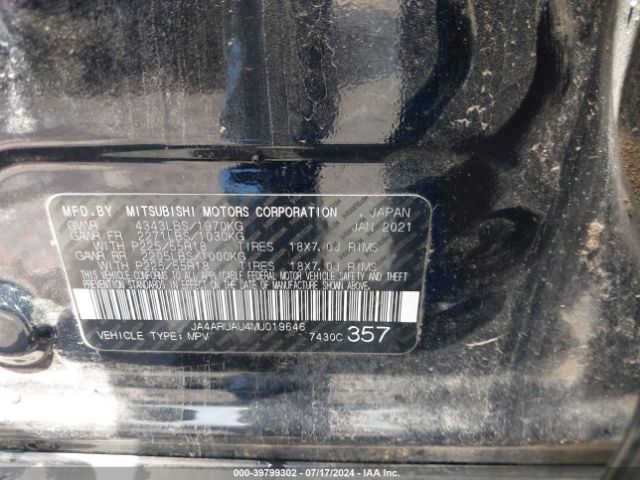 JA4ARUAU4MU019646 Mitsubishi Outlander Sport 2.0 Be Awc/2.0 Es Awc/2.0 Le Awc/2.0 Se Awc