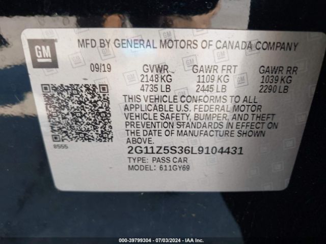 2G11Z5S36L9104431 Chevrolet Impala Fwd Lt