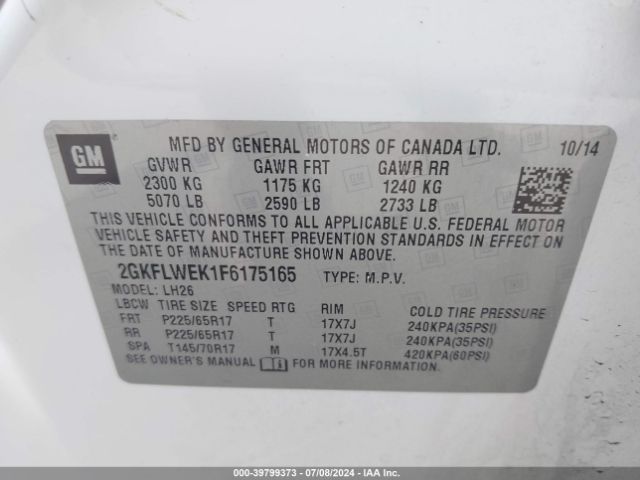 2GKFLWEK1F6175165 GMC Terrain Sle-2