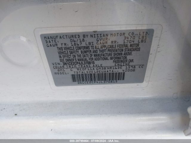 3N1CE2CP4JL370815 Nissan Versa Note Sv