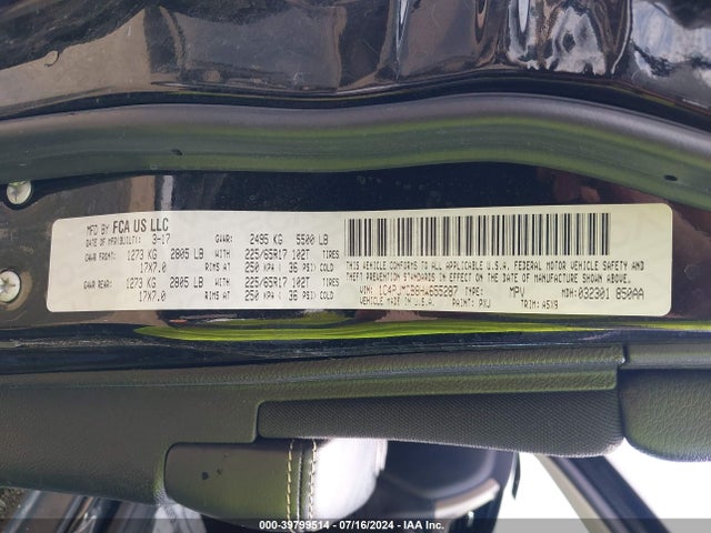 1C4PJMCB8HW655287 Jeep Cherokee Latitude 4x4