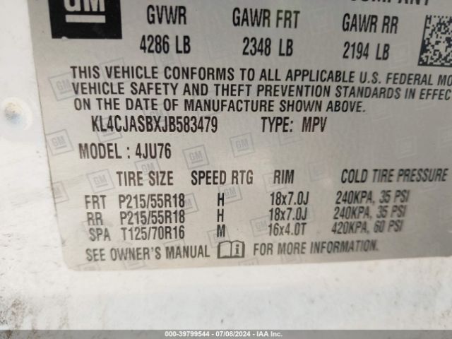 KL4CJASBXJB583479 Buick Encore Preferred