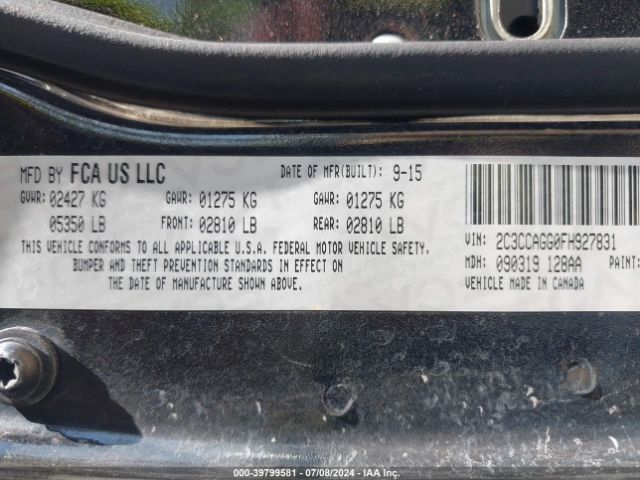 2C3CCAGG0FH927831 Chrysler 300 300s