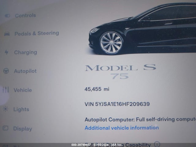 5YJSA1E16HF209639 Tesla Model S 60/75