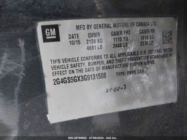 2G4GS5GX3G9131508 Buick Regal Turbo Premium Ii
