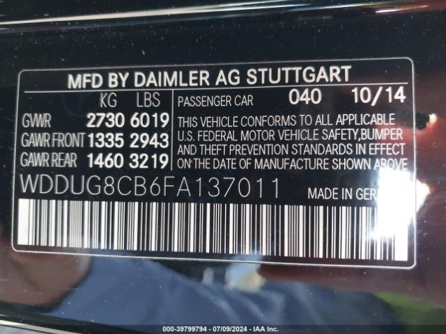WDDUG8CB6FA137011 Mercedes-Benz S 550