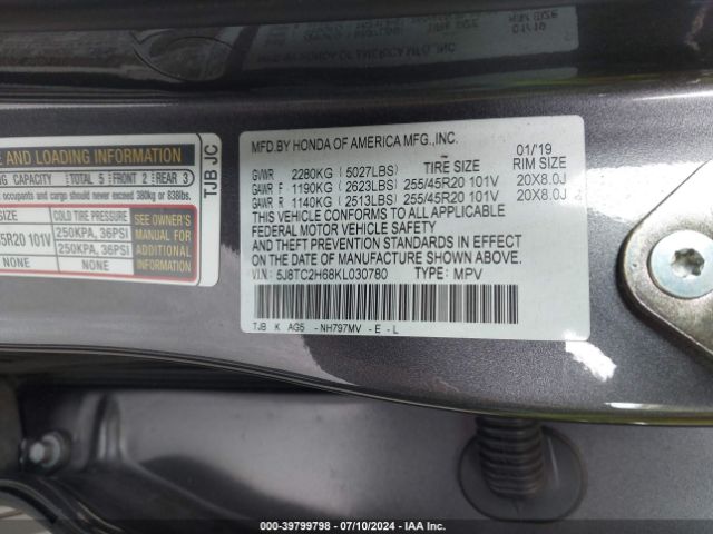5J8TC2H68KL030780 Acura Rdx A-spec Package