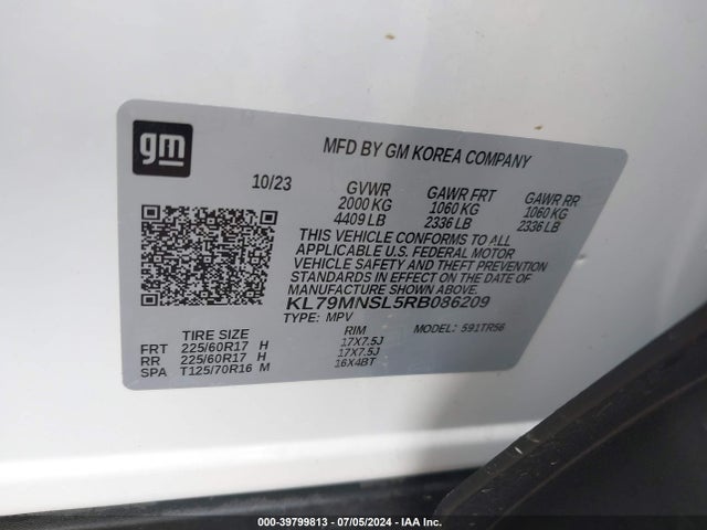 Chevrolet Trailblazer Awd Ls 2024 KL79MNSL5RB086209 Image 9