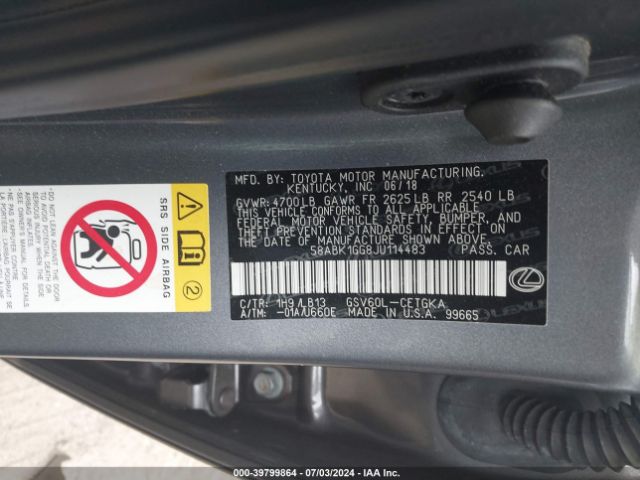 58ABK1GG8JU114483 Lexus ES 350