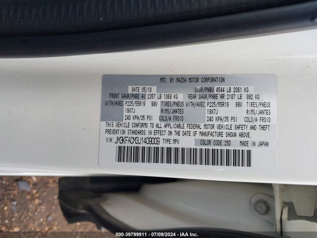 Mazda Cx-5 Touring 2018 JM3KFACM3J1409009 Image 9