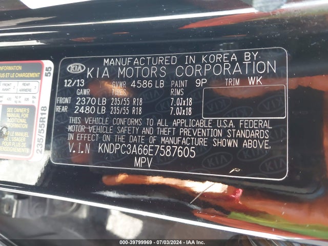 KIA Sportage Sx 2014 KNDPC3A66E7587605 Image 9