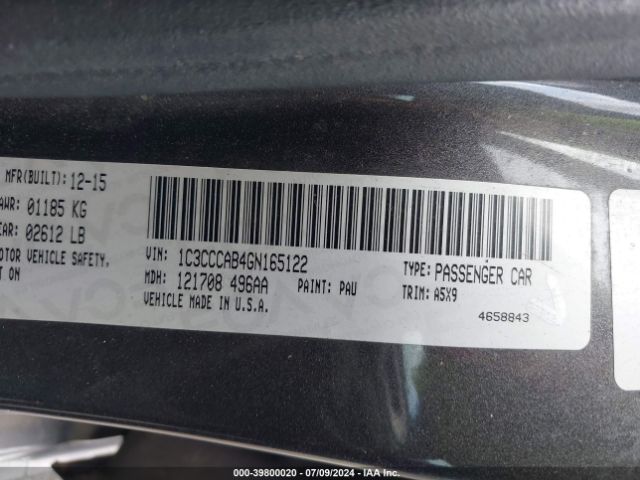 1C3CCCAB4GN165122 Chrysler 200 Limited