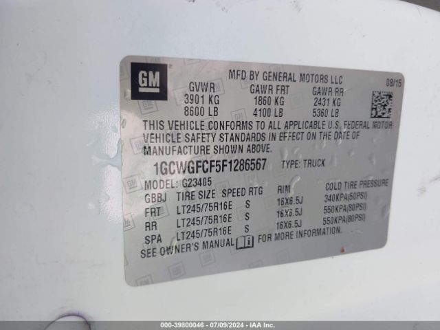 1GCWGFCF5F1286567 Chevrolet Express 2500 Work Van