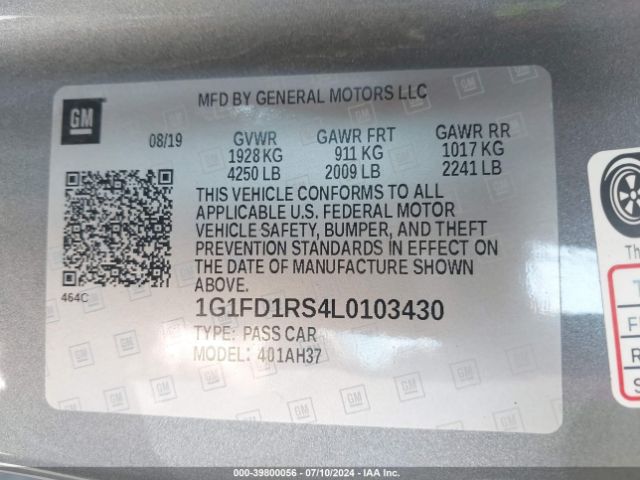 1G1FD1RS4L0103430 Chevrolet Camaro Rwd  2lt