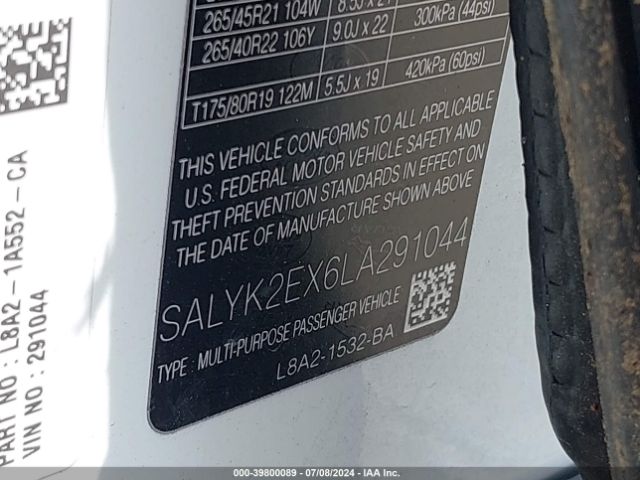 SALYK2EX6LA291044 Land Rover Range Rover Velar P250 R-dynamic S