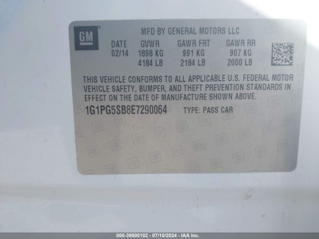1G1PG5SB8E7290064 Chevrolet CRUZE LTZ