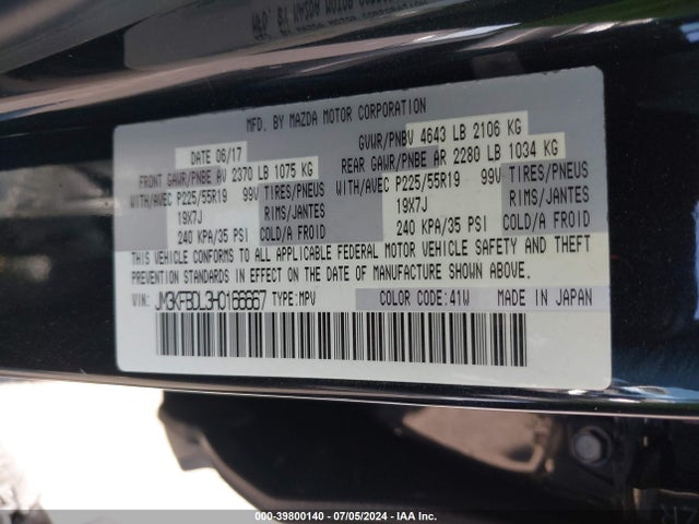 JM3KFBDL3H0166667 Mazda Cx-5 Grand Touring