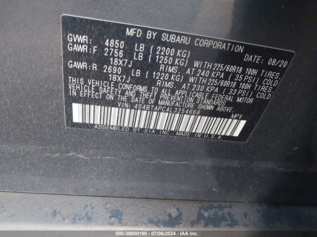 4S4BTAPC4L3254668 Subaru Outback Touring