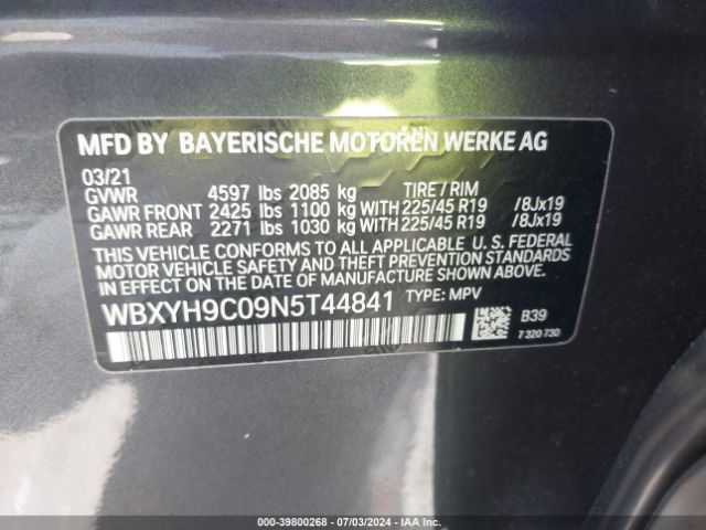 WBXYH9C09N5T44841 BMW X2 Sdrive28i