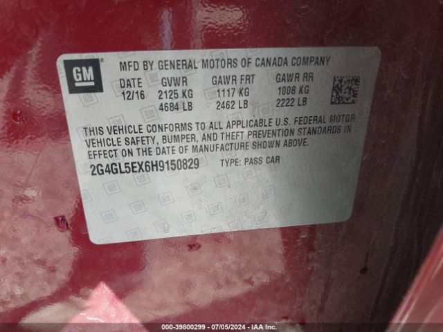 2G4GL5EX6H9150829 Buick Regal Turbo Sport Touring