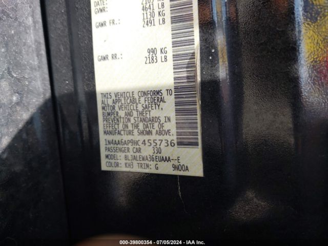 1N4AA6AP9HC455736 Nissan Maxima 3.5 Sl
