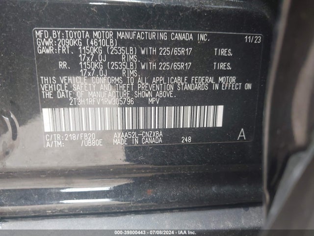Toyota RAV4 LE 2024 2T3H1RFV1RW305796 Image 9