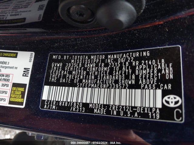 Toyota COROLLA LE 2022 5YFEPMAE6NP339572 Image 9