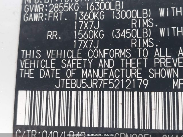 JTEBU5JR7F5212179 Toyota 4runner