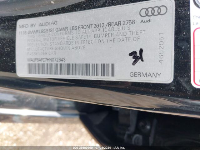 WAUF8AFC7HN072643 Audi A6 2.0t Premium
