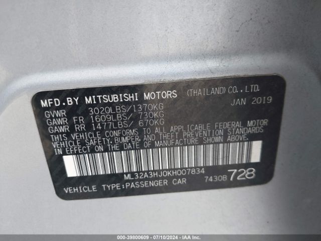 ML32A3HJ0KH007834 Mitsubishi Mirage Rf