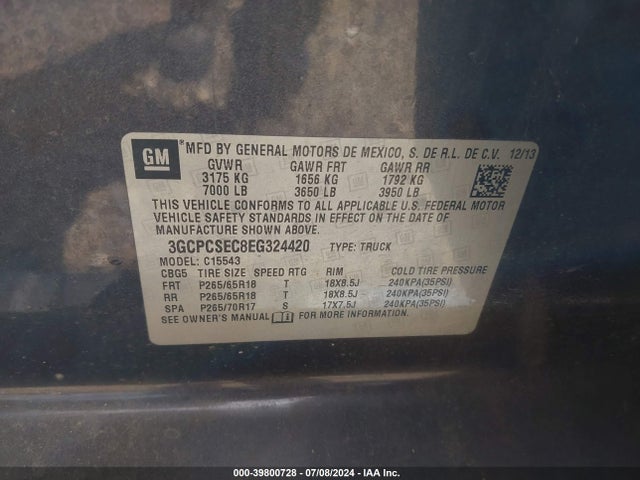 Chevrolet Silverado 1500 1lz 2014 3GCPCSEC8EG324420 Image 9