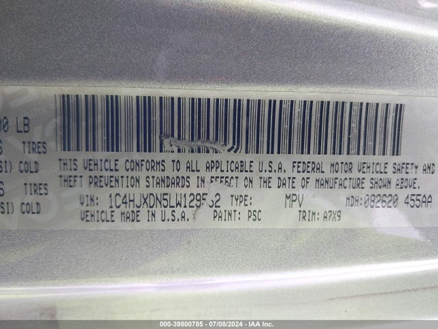 1C4HJXDN5LW129562 Jeep Wrangler Unlimited Sport S 4x4