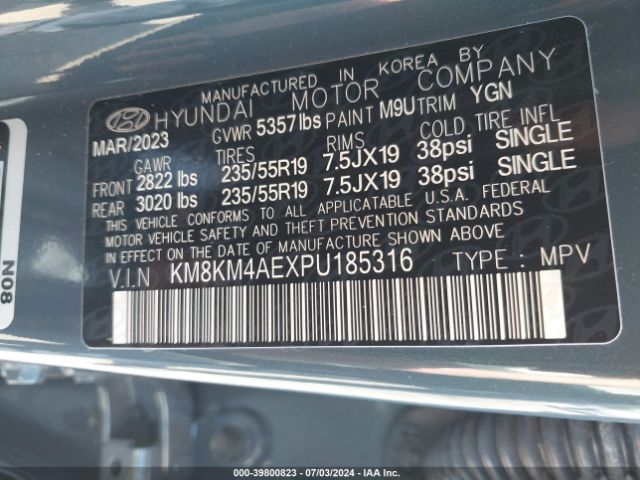 KM8KM4AEXPU185316 Hyundai IONIQ 5 SE