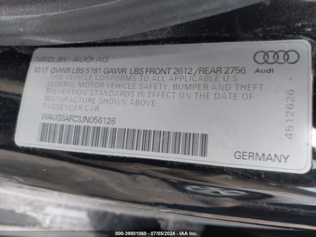 2018 AUDI A6 WAUG8AFC3JN056126 Photo 8