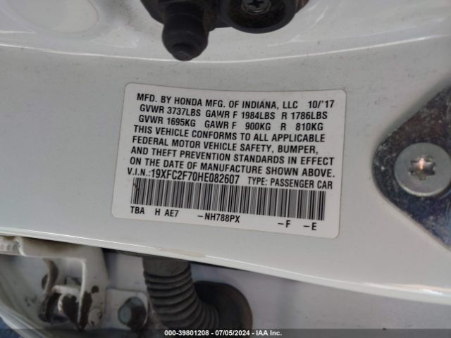 19XFC2F70HE082607 Honda CIVIC EX